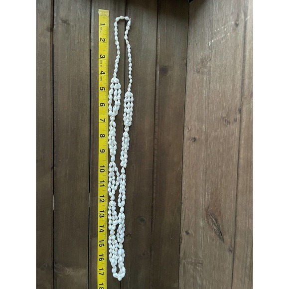 Vintage Shell Lei - Necklace - Multi-strand Of Shells - 34” - Pure White - Picture 6 of 8